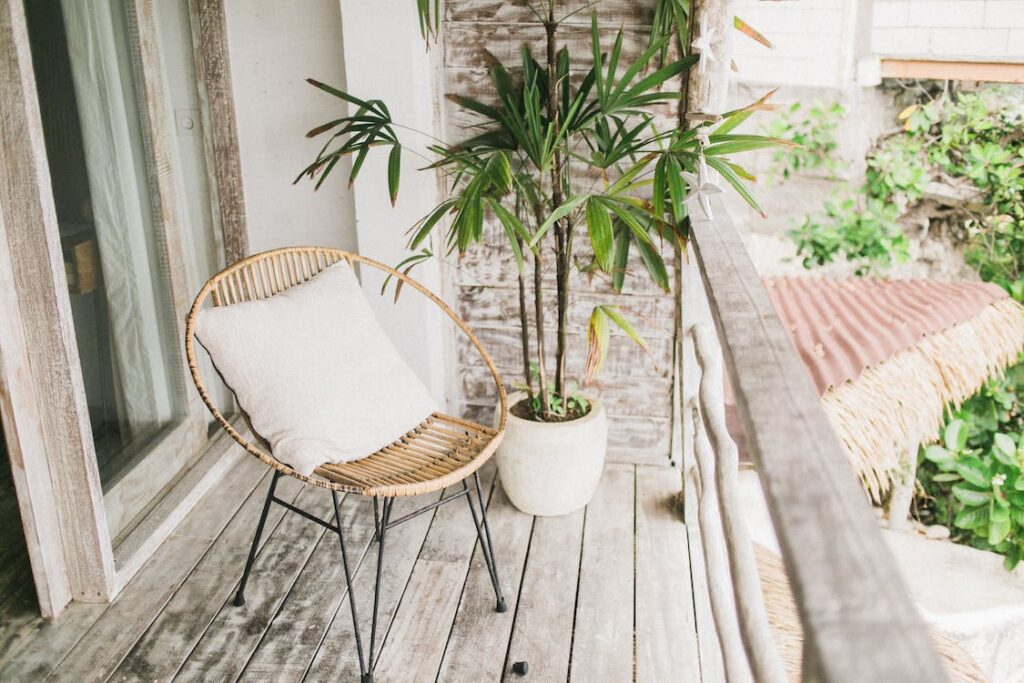 Cozy seating area in balcony
